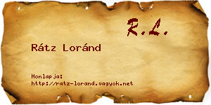 Rátz Loránd névjegykártya